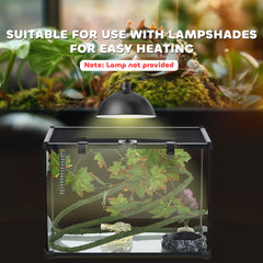 PawHut Glass Reptile Terrarium with Decor Kit, Breeding Tank with Thermometer for Small Animals, 50 x 30 x 35cm, Heated - Black