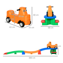 AIYAPLAY 3(m) Four-Piece Ride on Kids Roller Coaster w/ Non-Slip Steps, for Ages 2-5 Years - Multicoloured