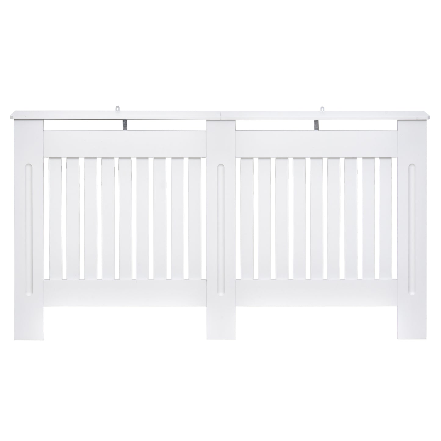 HOMCOM Slatted Radiator Cover Painted Cabinet MDF Lined Grill in White (152L x 19W x 81H cm)