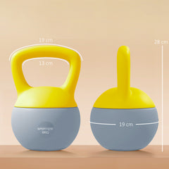 SPORTNOW Soft Kettlebell, 8kg Kettle Bell with Non-Slip Handle for Home Gym Weight Lifting and Strength Training, Yellow and Grey