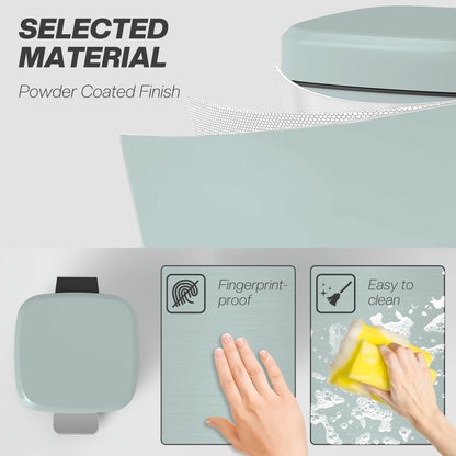 HOMCOM 20L Modern Boxy Metal Home Kitchen Bin - Light Green