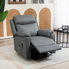 HOMCOM Faux Leather 70√Ç¬∞ Electric Riser Recliner Chair - Grey