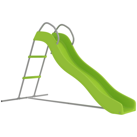 AIYAPLAY Freestanding Kids Slide with Climbing Ladder, Outdoor Playground Equipment for Children Ages 3-8 Years, Green