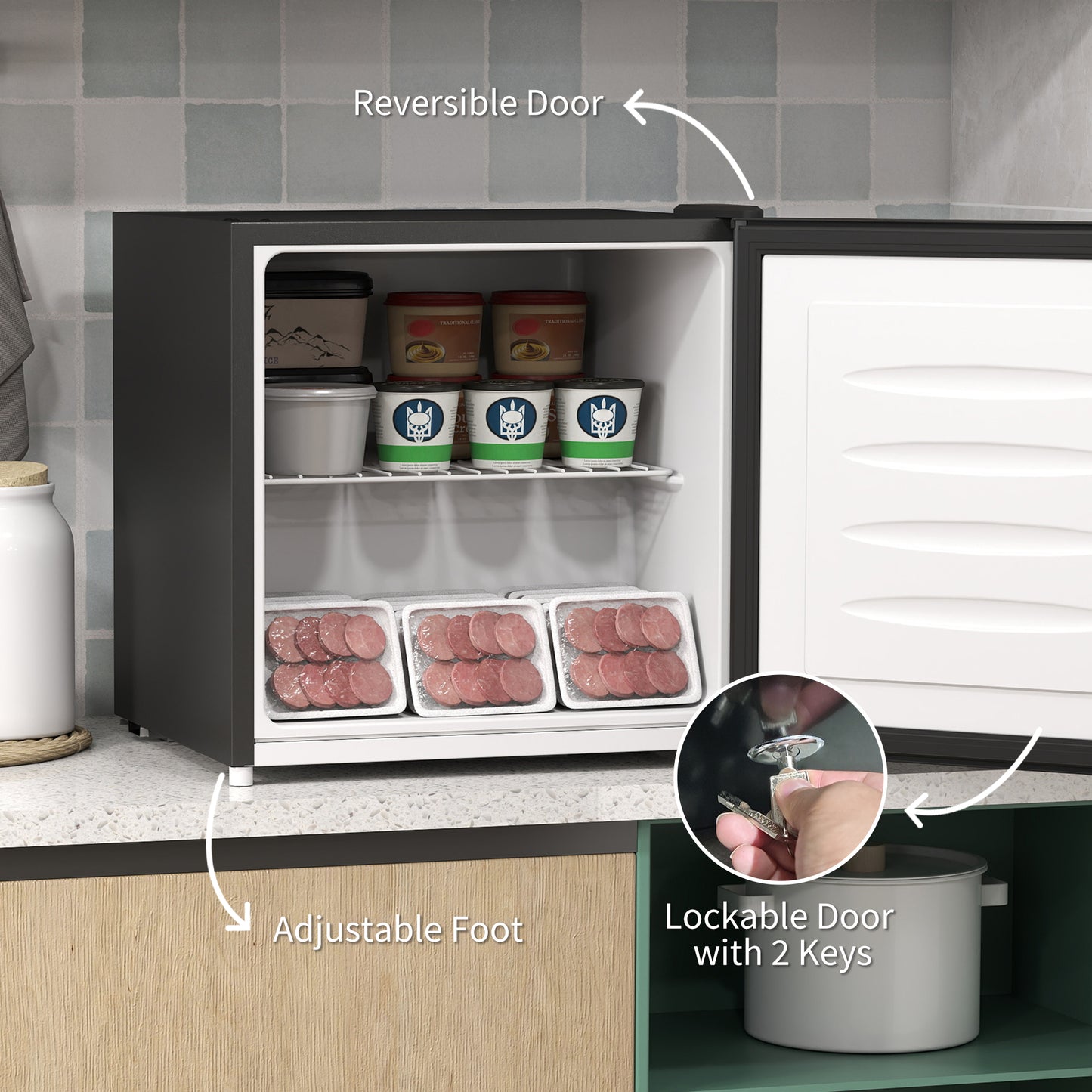 HOMCOM 35L Mini Freezer, -24√¢‚Äû∆í to -14√¢‚Äû∆í Temperature - Black