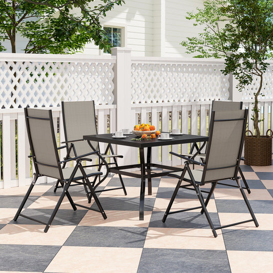 Outsunny Five-Piece Steel Frame Patio Set - Khaki/Black