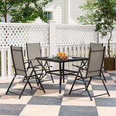 Outsunny Five-Piece Steel Frame Patio Set - Khaki/Black