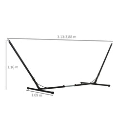 Outsunny 3.1√¢‚Ç¨‚Äú3.8m Adjustable Universal Hammock Stand Metal Frame Garden Camping Picnic Outdoor Patio Replacement √¢‚Ç¨‚Äú Stand Only