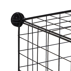 HOMCOM DIY 6 Cube Metal Wire Rack Interlocking Storage Cabinet Living Room Organizer Display Racks Black