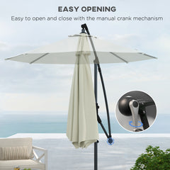 Outsunny 3(m) Offset Cantilever Parasol Umbrella, with Cross Base - Cream