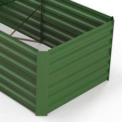 Outsunny Raised Beds for Garden, Galvanised Steel Outdoor Planters with Multi-reinforced Rods, 180 x 90 x 59 cm, Green