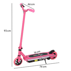 AIYAPLAY Electric Scooter for Ages 6-14, with Colourful Light and Electric Brake, Electric Scooter E Scooter, Up to 10 KM/H & 8 KM, Pink