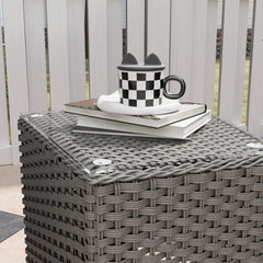 Outsunny Three-Piece Super Padded Rattan Set - Light Grey