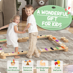 AIYAPLAY Wooden Balance Beam for Kids, Balance, Coordination, Agility