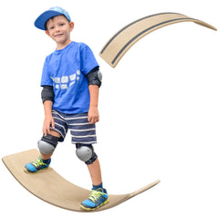 AIYAPLAY Wooden Balance Board for Children 3-8 Years Old, Natural Tone