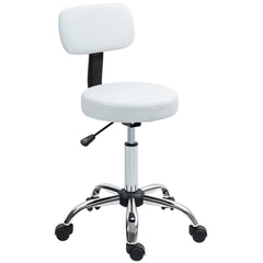 HOMCOM 360√Ç¬∞ Swivel Seat Salon Stool - White