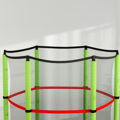 HOMCOM Kids Trampoline, with Enclosure Net, Steel Frame, for Ages 3-6 Years - Green