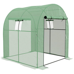 Outsunny 180 x 180cm Walk-In Polytunnel Greenhouse - Green