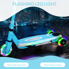 AIYAPLAY Electric Scooter for Kids Ages 4-7, with Auxiliary Rear Wheels, Flashing LED Light and Electric Brake, Kids Electric Scooter for Boys Girls, 6 KM/H & 8 KM, Blue