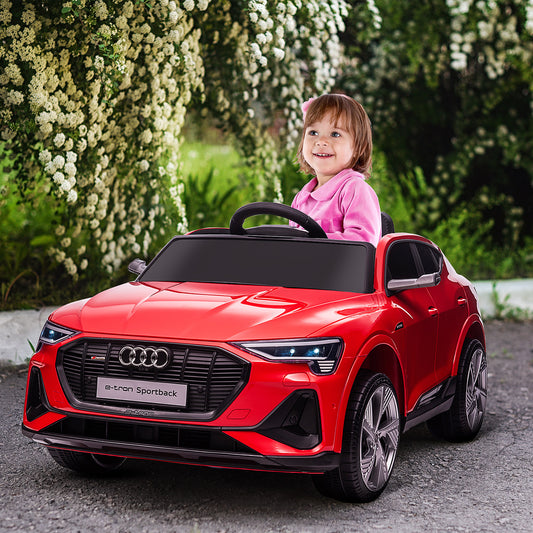 HOMCOM Audi E-tron Licensed 12V Kids' Electric Ride on, Electric Car for Kids, with Parental Remote, Music Lights MP3, Suspension Wheels, for 3-5 Years, Red