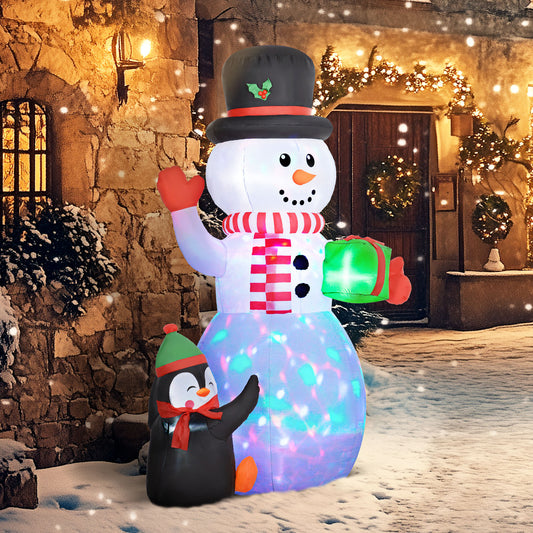 Outsunny 8ft Inflatable Christmas Snowman, with Accessories