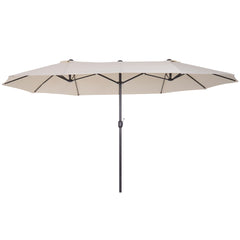 Outsunny 4.6m Double-Sided Patio Parasol Sun Umbrella-Beige