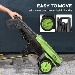 DURHAND 1800W High√Ç Pressure√Ç Washer, 150 Bar Pressure, 510 L/h Flow, High-Performance Portable Power Jet Wash Cleaner Green