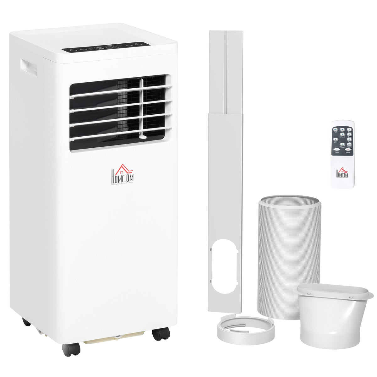 HOMCOM 5000 BTU Air Conditioning Unit, 3-in-1 Portable Air Conditioner, Dehumidifier, Cooling Fan with 2 Speeds, 24H Timer, Remote Control, Digital Display, Window Venting Kit, 12m√Ç¬≤