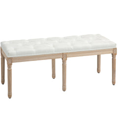 HOMCOM Vintage French Look Bed End Bench - Cream White