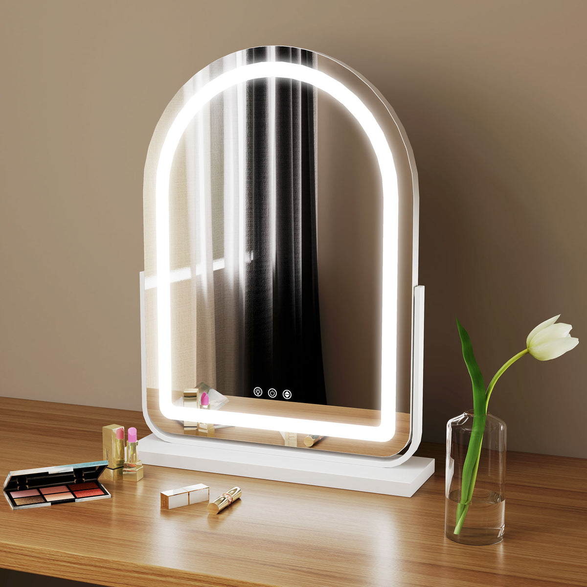 HOMCOM 43 x 59cm LED Vanity Mirror - White