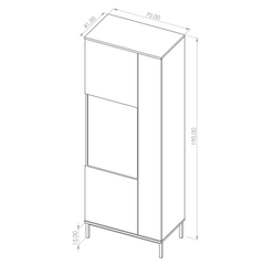 Querty 07 Tall Display Cabinet 70cm