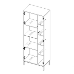 Querty 07 Tall Display Cabinet 70cm