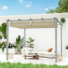 Outsunny 3 x 3 m Retractable Roof Pergola - Grey