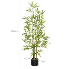 HOMCOM Artificial Plant Bamboo Artificial Tree Height 120 cm with Pot for Home Indoor Decor