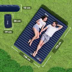 Outsunny 2 Person Camping Inflatable Mattress - Navy Blue