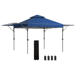 Outsunny 3 x 3m Height Adjustable Pop-Up Gazebo, with Accessories - Blue