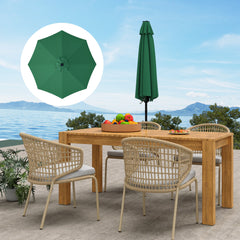 Outsunny 3 m Replacement Parasol Canopy with Top Vent, UPF 50+ Garden Parasol Replacement Canopy, 8 Rib Parasol Cover Replacement Fits Various Frames, Green