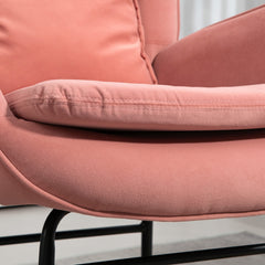 HOMCOM Velvet-Feel Rocking Armchair - Pink