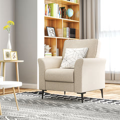 HOMCOM Linen-Look Armchair - Beige