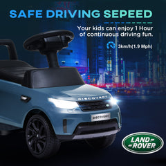 AIYAPLAY 2-in-1 Land Rover Licensed 6V Kids Electric Ride On Car, Sliding Car w/ Headlights, Music, for 18-60 Months, Light Blue