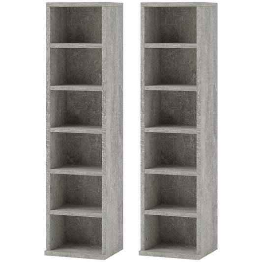 HOMCOM Set of Two 102 CD Storage Units - Cement Grey