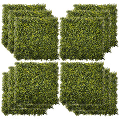 Outsunny 12PCS Artificial Boxwood Wall Panels 50cm x 50cm Grass Privacy Fence Screen Faux Hedge Greenery Backdrop Encrypted Milan Grass for Home Garden Backyard Balcony