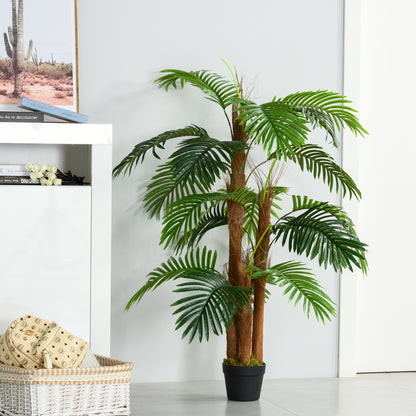 Outsunny Artificial Plant Bamboo Artificial Tree Height 120 cm with Pot for Home Indoor Decor