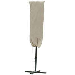 Outsunny Outdoor Cantilever Umbrella Cover with Rod, Zipper, Khaki