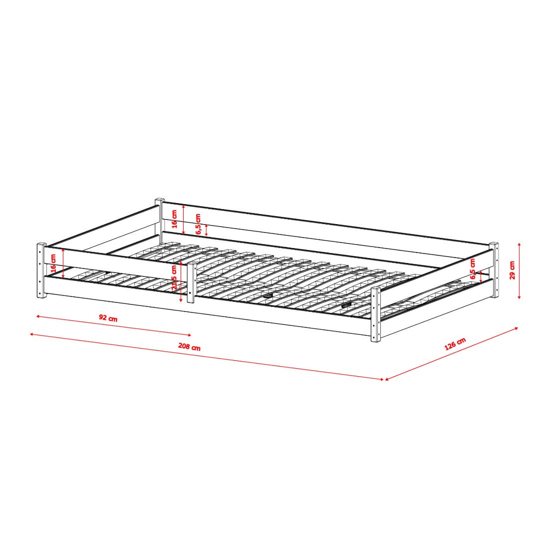 Wooden Bed Zofia [EU Small Double]