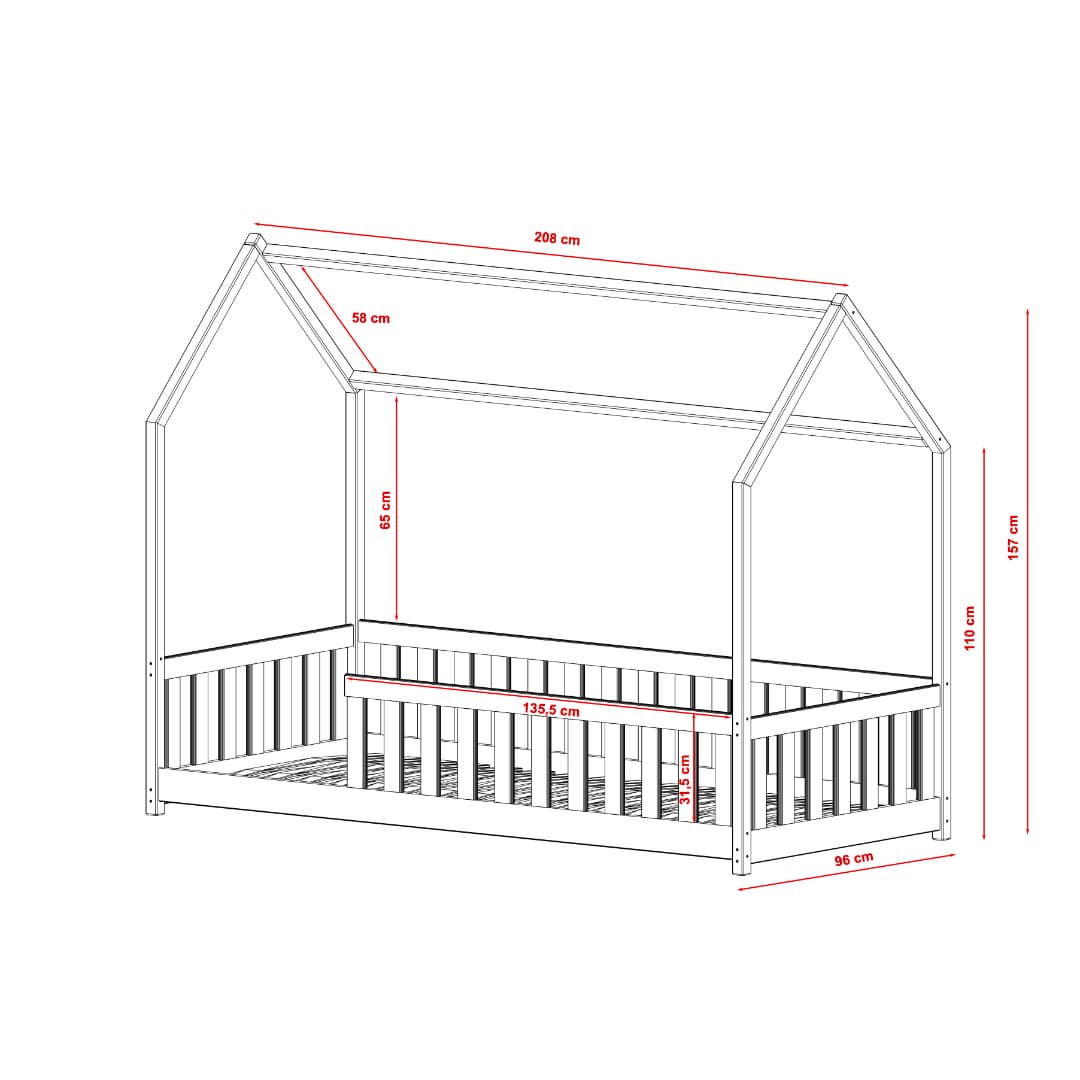 Wooden House Bed Noah [EU Single]