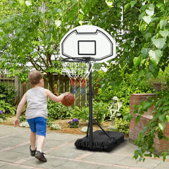 HOMCOM Portable Basketball Stand 94-123cm Basket Height Adjustable Hoop For Adults Suitable for Pool Side