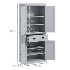 HOMCOM Freestanding Multi-Storage Kitchen Cabinet - Grey