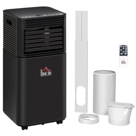 HOMCOM 5000 BTU 4-In-1 Portable Air Conditioner Unit Cooling Dehumidifying Ventilating for Room up to 18m√Ç¬≤, with Fan, Remote, 24H Timer, Window Mount Kit, R290, A Energy Efficiency