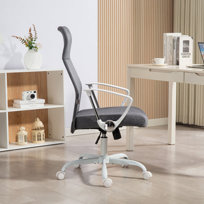HOMCOM Fabric High Back Office Chair - Grey