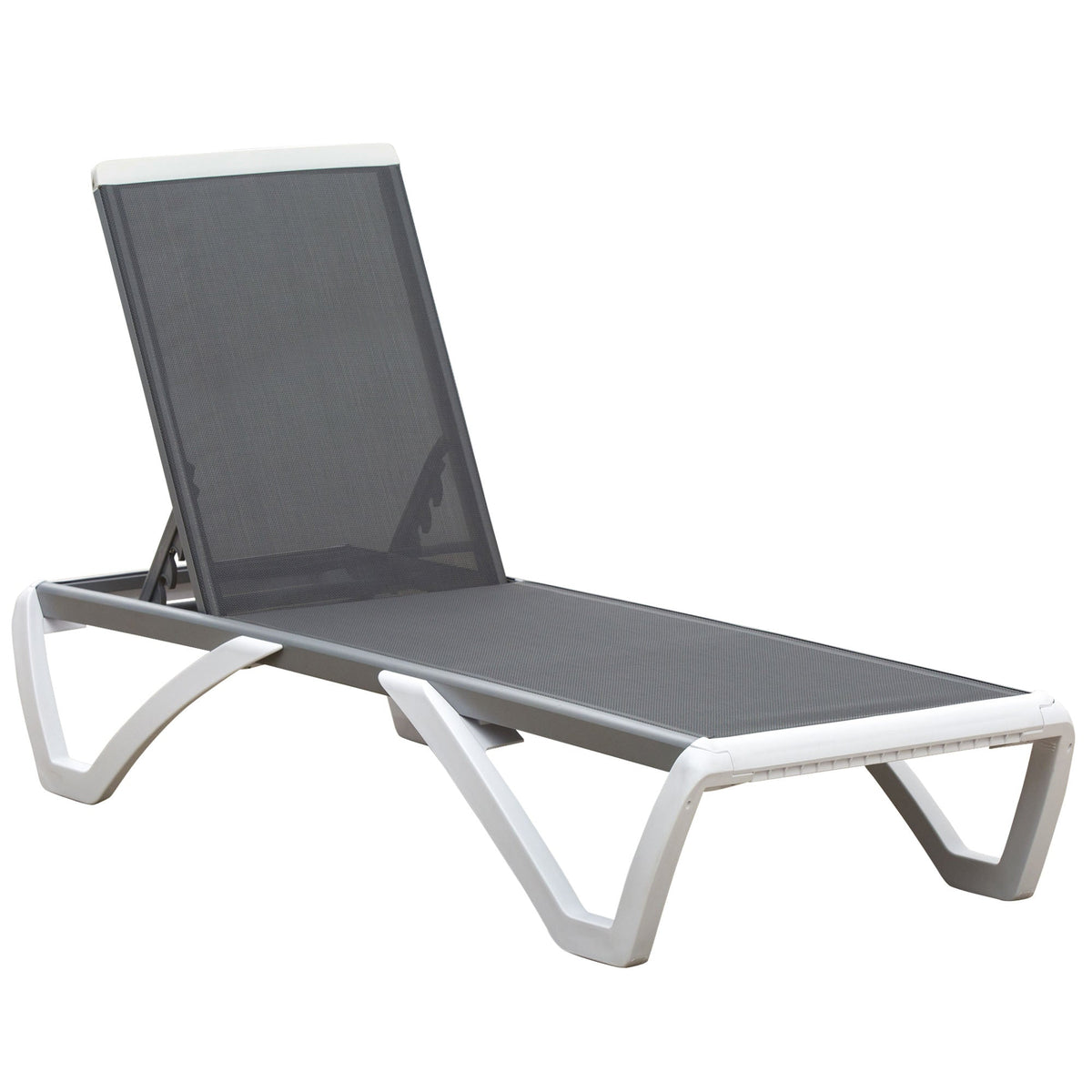 Outsunny Aluminium Frame Sun Lounger, with Adjustable Back - Grey